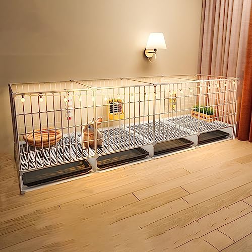 Kaninchenkäfig - Indoor Bunny Cages für Kaninchen, Kleintierstall mit transparenter Acrylplatte Tür, Tragbarer Hunde-Laufstall, Metalldraht, Hofzaun, Haustier-Laufstall von Generisch