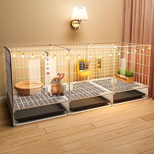 Kaninchenkäfig - Indoor Bunny Cages für Kaninchen, Kleintierstall mit transparenter Acrylplatte Tür, Tragbarer Hunde-Laufstall, Metalldraht, Hofzaun, Haustier-Laufstall von Generisch