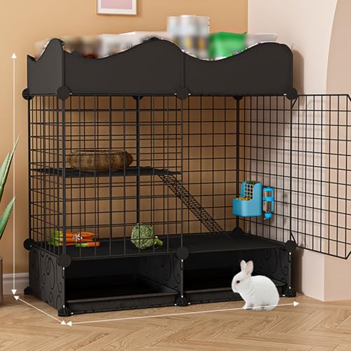 Kaninchenkäfig mit Aufbewahrungswürfeln, Indoor Metalldraht DIY Kleintierkäfig - Perfekt für erwachsene Ratten, Frettchen, Chinchillas, Meerschweinchen von Generisch