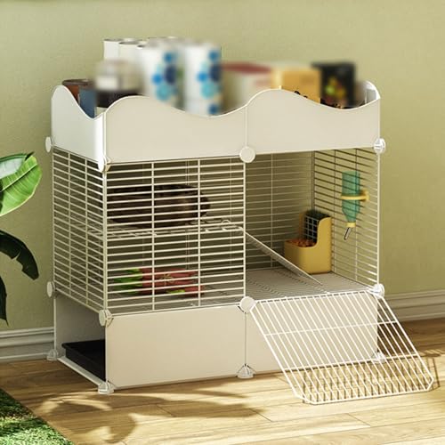 Kaninchenkäfig mit Aufbewahrungswürfeln, Indoor Metalldraht DIY Kleintierkäfig - Perfekt für erwachsene Ratten, Frettchen, Chinchillas, Meerschweinchen von Generisch