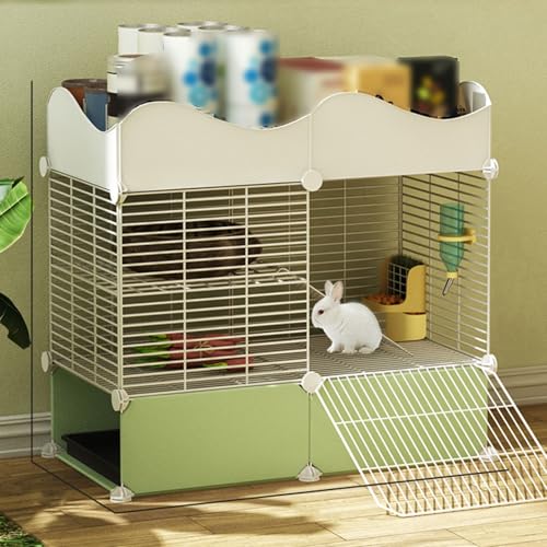 Kaninchenkäfig mit Aufbewahrungswürfeln, Indoor Metalldraht DIY Kleintierkäfig - Perfekt für erwachsene Ratten, Frettchen, Chinchillas, Meerschweinchen von Generisch