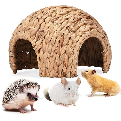 Kaninchennest – lustiges Schweinehaus, Hasen-Glashaus, Igelsicheres Meerschweinchen, Kaninchen, Spiel- und Schlafhaus, Kleintier-Natur-Hamster-Hase, handgewebtes Hamsterhaus für Chinchilla, 2,5 x 2,5 von Generisch