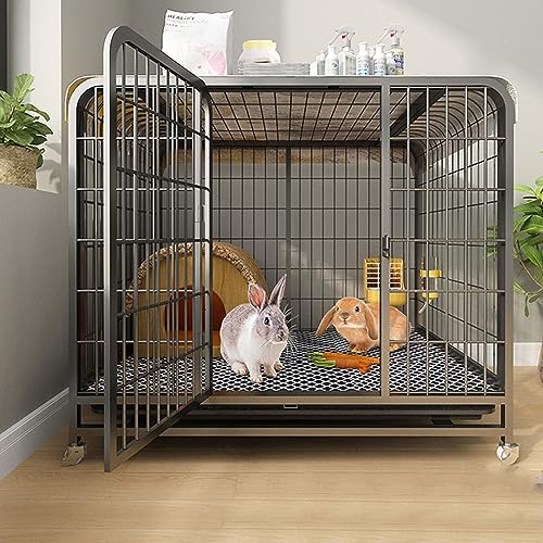 Kaninchenstall auf Rädern Innen, mit tiefen ausziehbaren Schalen und mobiler Umlenkrolle, Meerschweinchenkäfig Metalldrahtnetz Villa, Kleintierhaus für Frettchen, Chinchilla, Igel Kaninchenstall auf Rädern Innen, mit tiefen ausziehbaren Schalen und mobiler Umlenkrolle, Meerschweinchenkäfig Metalldrahtnetz Villa, Kleintierhaus für Frettchen, Chinchilla, Igel von Generisch