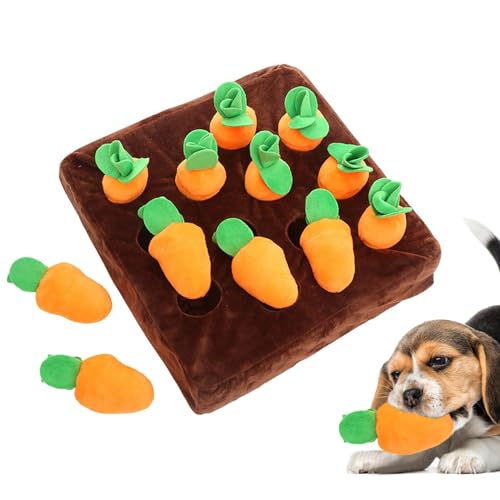 Karotten-Hundespielzeug, interaktives Puzzle-Spielzeug – 12 Karotten, Schnüffelmatte, Karottenfarm, Gemüse, Quietschspielzeug, Haustierbedarf, Puzzle-Spiel für Hunde und Katzen von Generisch