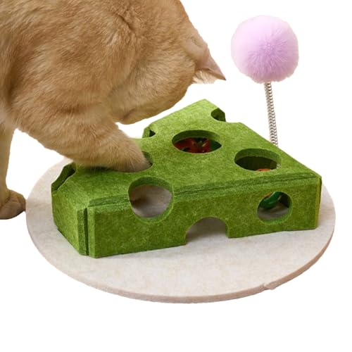 Katzen Denkspielzeug,Käse Design Katzenspielzeug Futterautomat - Futterbox Mit Angelstab Glocke Ball Für Kätzchen Indoor Haus Katzen Denkspielzeug,Käse Design Katzenspielzeug Futterautomat - Futterbox Mit Angelstab Glocke Ball Für Kätzchen Indoor Haus von Generisch