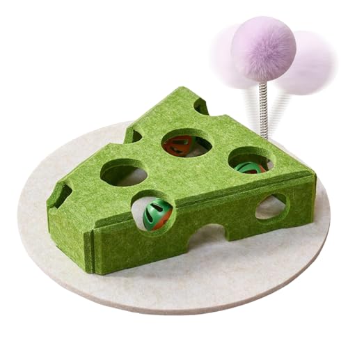 Katzen Denkspielzeug | Käse Design Katzenspielzeug Futterautomat - Leckerlispiel Mit Angelstab Glöckchen Ball Für Kleine Große Katzen Drinnen Draußen Boden Katzen Denkspielzeug | Käse Design Katzenspielzeug Futterautomat - Leckerlispiel Mit Angelstab Glöckchen Ball Für Kleine Große Katzen Drinnen Draußen Boden von Generisch