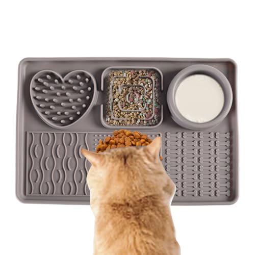 Katzen Leckmatte,Silikon Beschäftigungsmatte Für Welpen | Interaktives Intelligenzspielzeug & Multifunktionale Slow Feeder Schüssel Zur Sinnesförderung Und Mentale Stimulation Katzen Leckmatte,Silikon Beschäftigungsmatte Für Welpen | Interaktives Intelligenzspielzeug & Multifunktionale Slow Feeder Schüssel Zur Sinnesförderung Und Mentale Stimulation von Generisch