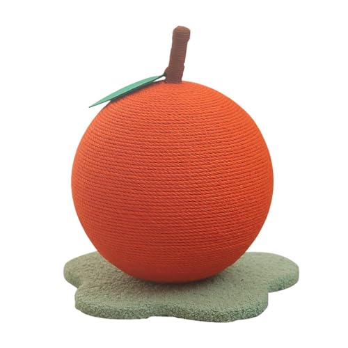 Katzen-Sisal-Ball, orangefarbenes Kratzspielzeug, Katzenball-Spielzeug, Katzenschleifklauenball, Sisal-Kratzball für Kätzchen, Katzen von Generisch