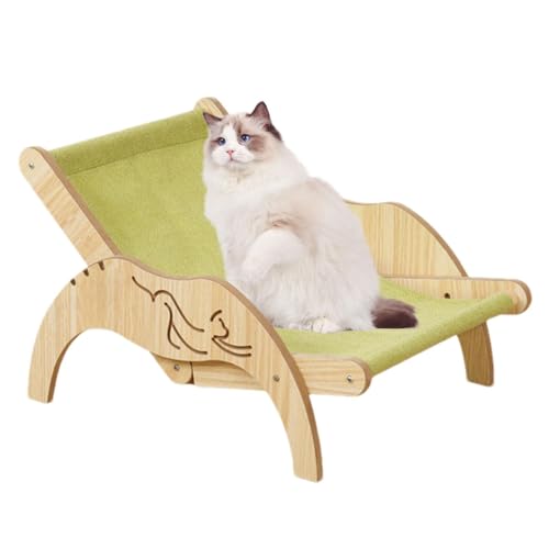 Katzen-Sisal-Loungesessel | Katzen-Strandkorb-Hängematte | Kätzchen-Hochbeet Kratzer, gemütliche Liege, Sisalmatte, 3 Höhen verstellbare Katzenliege für kleine bis große Indoor-Katzen von Generisch