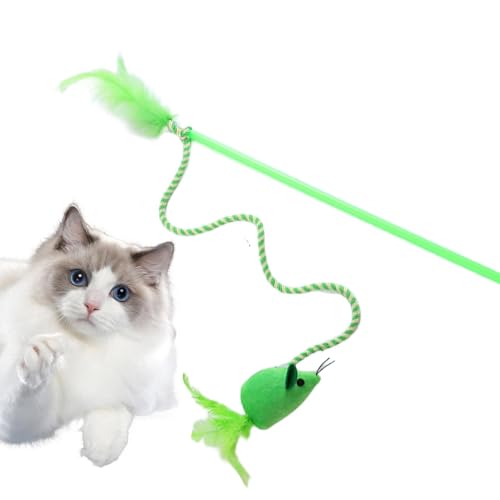 Katzen-Spielstab, Plüsch-Mäuse-Form, interaktiver Zauberstab für Kätzchen, Kätzchen-Übungsstab, Spielzeug mit Katzenminze für Katzen, Fitness, alle Rassengrößen Katzen-Spielstab, Plüsch-Mäuse-Form, interaktiver Zauberstab für Kätzchen, Kätzchen-Übungsstab, Spielzeug mit Katzenminze für Katzen, Fitness, alle Rassengrößen von Generisch