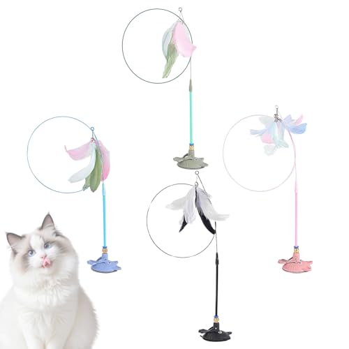 Katzen Spielzeug Mit Saugnapf Und Feder, 4-Fach Katzenangel Mit Federn, Feder Aktivitätsspiel Zur Reduzierung Von Langeweile Und Stress Für Alle Katzenrassen Inklusive Kitten Katzen Spielzeug Mit Saugnapf Und Feder, 4-Fach Katzenangel Mit Federn, Feder Aktivitätsspiel Zur Reduzierung Von Langeweile Und Stress Für Alle Katzenrassen Inklusive Kitten von Generisch