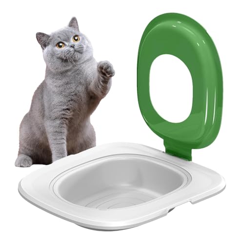 Katzen-Toilettensitz,Katzen-Toiletten-Trainingssystem - Potty Train Katzentoilette - Kitten Potty Train System Wiederverwendbarer Haustier-Toilettentrainer, um der Katze beizubringen, die Toilette zu von Generisch