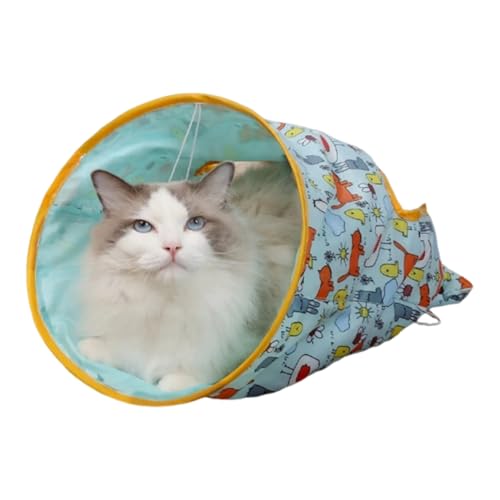 Katzen-Tunnel Für Hauskatzen - knisternder Tunnel in Sackform | Faltbares interaktives Haustierspielzeug zum Spielen und Bewegen, zur Unterhaltung und zur Bewegungsförderung für Kätzchen im Haus Katzen-Tunnel Für Hauskatzen - knisternder Tunnel in Sackform | Faltbares interaktives Haustierspielzeug zum Spielen und Bewegen, zur Unterhaltung und zur Bewegungsförderung für Kätzchen im Haus von Generisch
