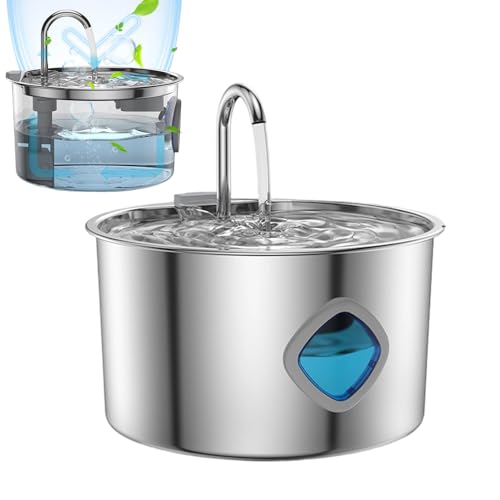 Katzen-Wasserbrunnen – 3,2 l Katzentrinkbrunnen Wasserspender | Edelstahlnapf, automatischer Haustierbedarf für den Innenbereich, große, mittelgroße und kleine Hunde, Kätzchen, Fütterung, Bewässerung Katzen-Wasserbrunnen – 3,2 l Katzentrinkbrunnen Wasserspender | Edelstahlnapf, automatischer Haustierbedarf für den Innenbereich, große, mittelgroße und kleine Hunde, Kätzchen, Fütterung, Bewässerung von Generisch