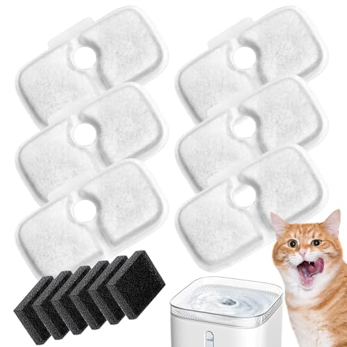 Katzen-Wasserfilter – Haustier-Wasserspender-Filter, Wasserspender | 6 Stück Aktivkohle-Schwamm fördert die Gesundheitshygiene, Wasserfilterschwamm Aktivkohlefilter für Katze Hund Brunnen Katzen-Wasserfilter – Haustier-Wasserspender-Filter, Wasserspender | 6 Stück Aktivkohle-Schwamm fördert die Gesundheitshygiene, Wasserfilterschwamm Aktivkohlefilter für Katze Hund Brunnen von Generisch