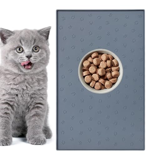 Katzen Wassermatte | Silikon Katze Fütterungsmatte | High-Lips Hund Tischset Hundebox Tablett, Silikon Hundekäfig Matte mit hohen Kanten für Hunde und Katzen von Generisch