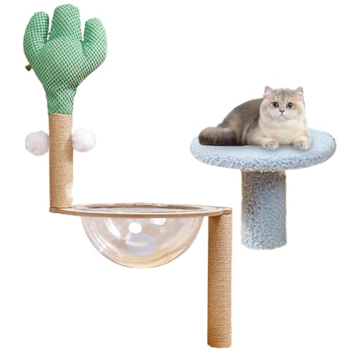 Katzenbaum Condo - Katzenbaum Spielhaus - Fun Cat Tower Condo, Abnehmbarer Katzenkletterständer mit Platz, Kratzbäume, Bälle für kleine große Katzen von Generisch