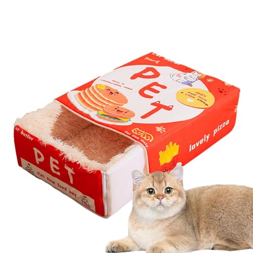 Katzenbett, waschbares Katzenbett, rechteckig, Snack-Form, bequemes Katzenschlafbett mit Reißverschluss, wärmendes Haustierbett, warmes Kätzchenbett für Katzen und Hunde, 18,5 x 14,57 x 6,69 i von Generisch