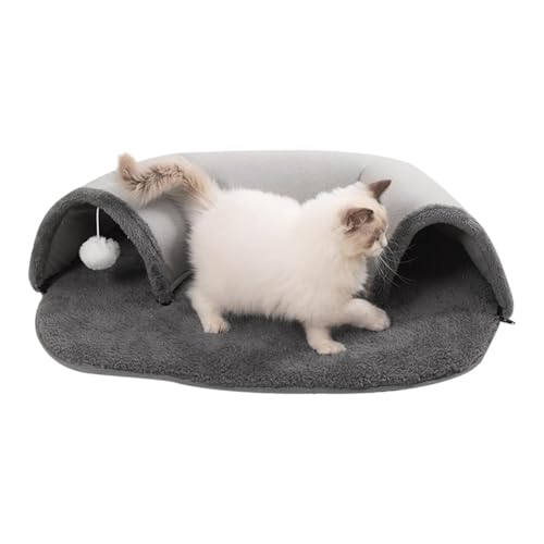 Katzenbett-Tunnel - Interaktive Katzentunnel, warme Katzenhöhle, interaktive Katzenhütte | Katzennest warmes Sofa mit zerlegtem und maschinenwaschbarem Design, weiche warme Katzen-Peekaboo-Höhle für von Generisch