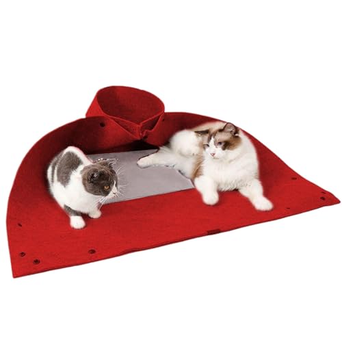Katzenbettnest, zusammenklappbarer Katzentunnel - Faltbares Filzschlafbett für Kätzchen,Interaktives Haustierspieltunnelspielzeug, tragbare Katzentunnelhöhle für kleine, mittlere und große Katzen Katzenbettnest, zusammenklappbarer Katzentunnel - Faltbares Filzschlafbett für Kätzchen,Interaktives Haustierspieltunnelspielzeug, tragbare Katzentunnelhöhle für kleine, mittlere und große Katzen von Generisch