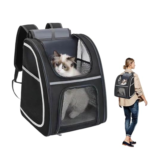 Katzenbeutelträger, Hunde Reisetasche | Soft Cat Carrier Foldable Welpen -Rucksack,Reflektierender Streifen Haustier Traging Bag Dog Travel Beutel für Welpen Kätzchenspielzeug Snacks von Generisch