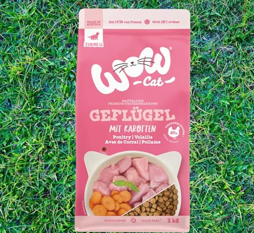 Katzenfutter Wow Cat Premium Trockenfutter (2 kg (4er Pack), Junior Geflügel) von Generisch