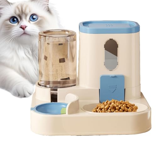 Katzenfutterspender und Bewässerungs-Set, Wasserspender für Haustiere, große Kapazität, Katzen-Wasserspender, Futterspender für Katzen, Hunde, Haustiere von Generisch