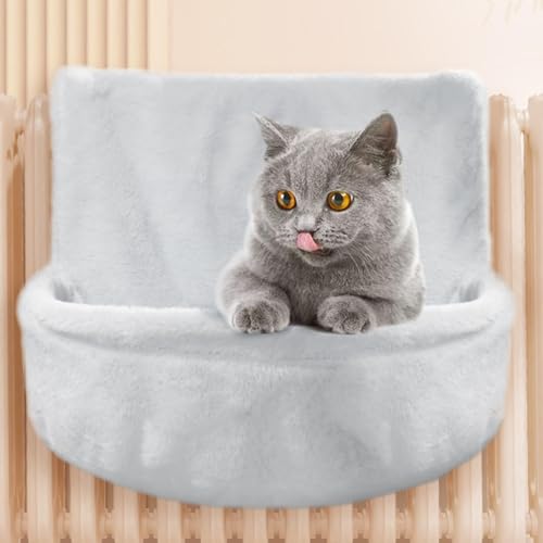 Katzenhängematte Heizkörperbett Für Katzen Und Hunde, Plüsch Katzen Heizungsliege Mit Langlebigem Eisenrahmen, Weiches Warme Katzen-Hängebett Katzenbett Für Heizungen 46x26cm von Generisch