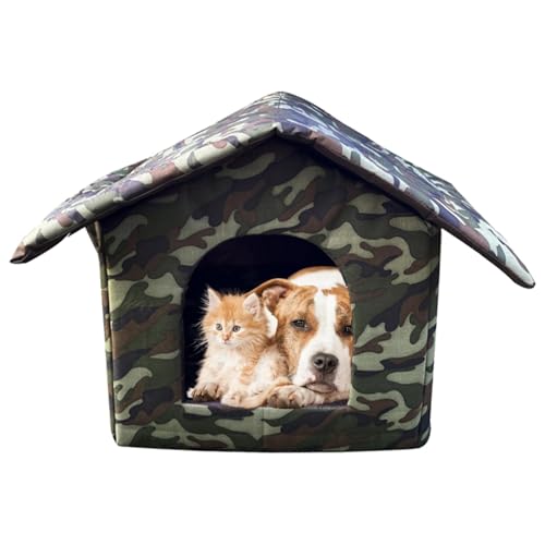 Katzenhaus Outdoor - Katzenzelt Haus im Freien, Tierunterstand Indoor | Wasserdichtes Katzenhaus Outdoor Haustierhaus, Tragbares Katzenhaus Allwetter Katzenhaus Stall für Hasen Katzen Hunde Tiere von Generisch