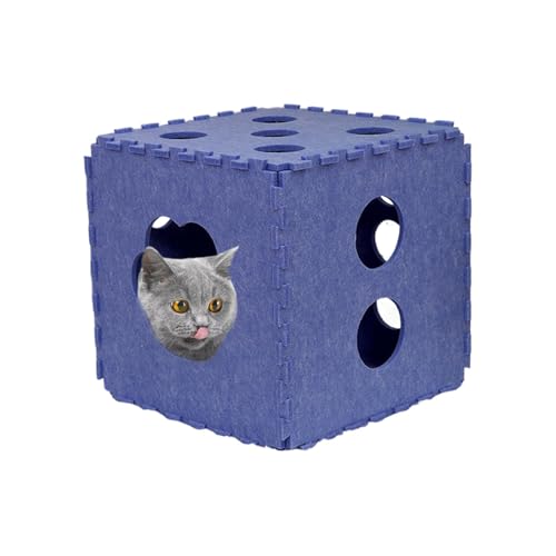 Katzenhöhle, Atmungsaktive Puzzleform Katzenbett Höhle, Faltbare Indoor Katzenwürfel, Waschbares Katzenversteck Katzenhäuser & Höhlen für alle Katzen und kleine Hunde von Generisch