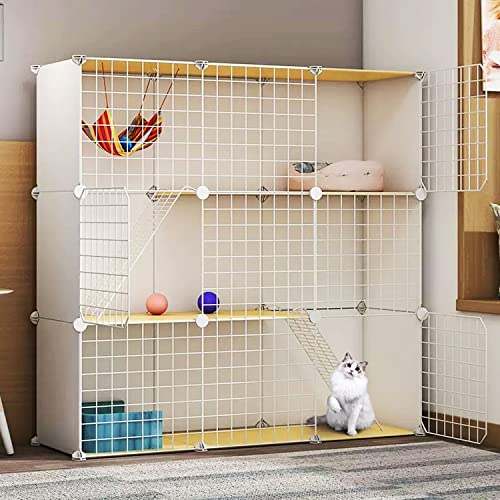 Katzenkäfige Indoor Großes Katzengehege Katzengehege Katzenschrank Katzenhaus Halbgeschlossener DIY-Katzenkäfig Indoor-Haustiergehege mit Katzennest + a von Generisch