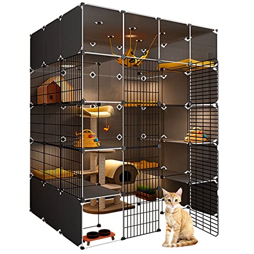 Katzenkäfige Indoor XL, XXL, Katzenbett für den Innenbereich, große Katzentoilette von Boxniture, Katzenbett, transparentes Design, doppellagige Gewichtsplattform, einfach zu Monti von Generisch