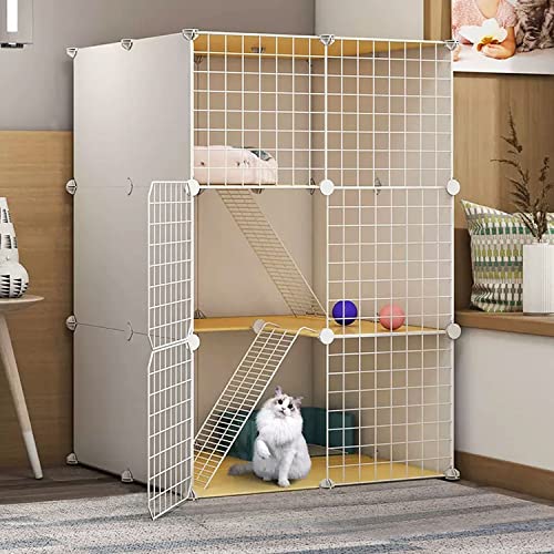 Katzenkäfige für den Innenbereich, großes Katzengehege, Katzenschrank, Katzenaufbewahrungsbox, halbgeschlossener Katzenkäfig, DIY-Katzengehege, Haustierzaun für den Innenbereich mi von Generisch