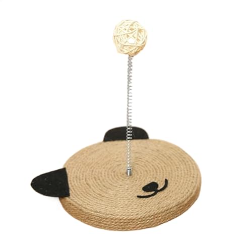 Katzenkratzbrett mit Ball, Sisal Cat Scratch,Interaktiver Sisal Cat Head Form Stick | Eingebaute Glocke psychische körperliche Bewegung Spielzeug Heimmöbelschutz für Wände von Generisch