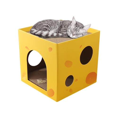 Katzenkratzer aus Karton, Katzenkratzbrett, Umweltfreundliches Katzenkratzhaus, Karton mit natürlicher Maiskleberbindung für Indoor-Katzen spielen von Generisch