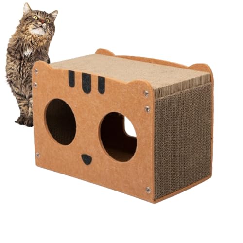 Katzenkratzhaus Karton | Katzenspielhaus - Abnehmbares Katzenspielhaus für Indoor-Katzen, Wellpappenkratzbox, Katzenkratzspielzeug für Katze von Generisch