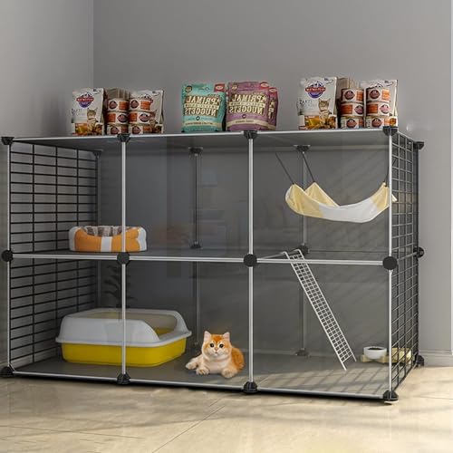 Katzenlaufstall – Indoor-Käfig für Katzen, Chinchilla-Käfig, Kleintier-Laufstall, Nager, Chinchilla-Käfig für Kätzchen, Welpen, Kaninchen, Übung von Generisch