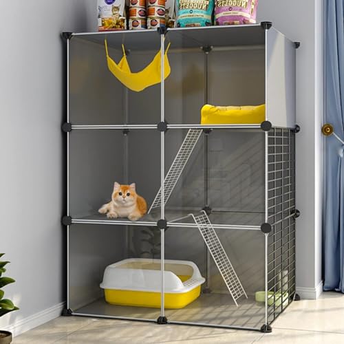 Katzenlaufstall – Indoor-Käfig für Katzen, Chinchilla-Käfig, Kleintier-Laufstall, Nager, Chinchilla-Käfig für Kätzchen, Welpen, Kaninchen, Übung von Generisch