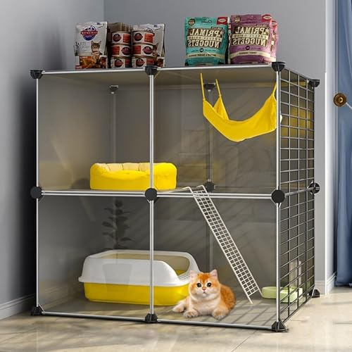 Katzenlaufstall – Indoor-Käfig für Katzen, Chinchilla-Käfig, Kleintier-Laufstall, Nager, Chinchilla-Käfig für Kätzchen, Welpen, Kaninchen, Übung von Generisch