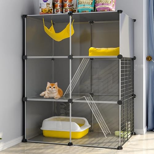 Katzenlaufstall – Indoor-Käfig für Katzen, Chinchilla-Käfig, Kleintier-Laufstall, Nager, Chinchilla-Käfig für Kätzchen, Welpen, Kaninchen, Übung von Generisch