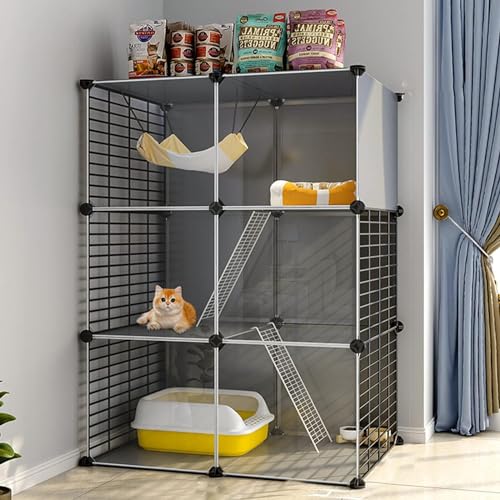 Katzenlaufstall - Indoor Katzenkäfig Chinchilla Käfig Kleintier Laufstall Nager Chinchilla Käfig für Kätzchen Welpen Kaninchen Übung von Generisch