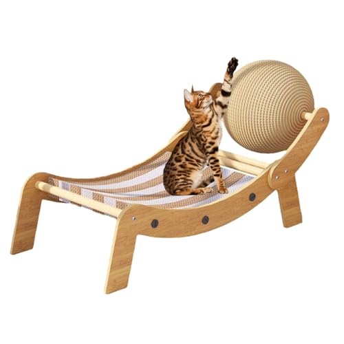 Katzenliege Kratzmöbel | Katzenstuhl Kratzbrett Mit Spielball,Erhöhte Haustierliege Für Balkon Terrasse Außenbereich Sonnenbaden Am Entspannung Genuss Katzenliege Kratzmöbel | Katzenstuhl Kratzbrett Mit Spielball,Erhöhte Haustierliege Für Balkon Terrasse Außenbereich Sonnenbaden Am Entspannung Genuss von Generisch