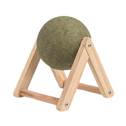 Katzenminze Ball Holz Interaktives Katzenminze Spielzeug Dreieck Katzenminze Roller Ball Multifunktional Katzenminze Ball Licker Spielzeug Katze Kätzchen Spielspielzeug Tragbare Katzenminze von Generisch