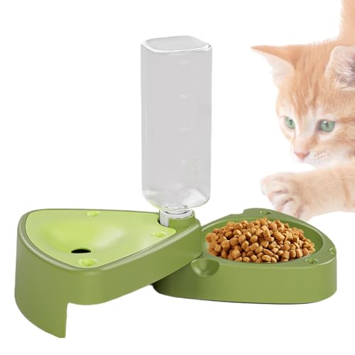 Katzennapf mit Wasserspender, Haustierwasserflasche mit Schüssel | Welpen-Wassernapf,Katzenwasserspender mit großer Kapazität und Abnehmbarer Schüssel für kleine, mittelgroße Hunde von Generisch