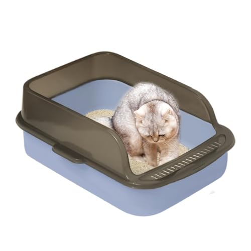 Katzenratschachtel, Kitty Litter Box - Geruchskontrolle Hygienisch-Leck-Sicht-Katzenpfanne,Hochseitige Katzentoilette, Haustier -Toilettenbedarf für Haustierhäuser in Innenhäusern von Generisch