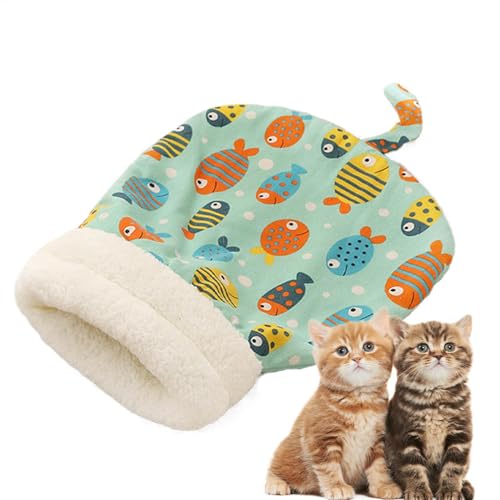 Katzenschlafsack - Warmer Katzen-Winterschlafsack | Katzennestsack | Welpenhöhlenbett für Indoor-Katzen, weicher warmer Katzensack, bequemes Katzenbett Höhle Haustierhaus von Generisch