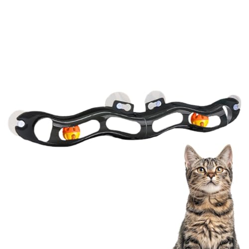 Katzenspielzeug Rolling Ball Track Interaktives Fensterspielzeug mit Saugnapf, Track Roll Katzenspielzeug mit Bällen für körperliche und geistige Stimulation von Generisch