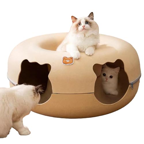 Katzenspielzeug-Tunnelbett,Katzentunnelbett | Donut-Katzen-Beruhigungshöhle - Multifunktionales, abnehmbares, kratzfestes, waschbares, gemütliches Tunnelhöhlen-Katzenbett mit großer Kapazität für Katz Katzenspielzeug-Tunnelbett,Katzentunnelbett | Donut-Katzen-Beruhigungshöhle - Multifunktionales, abnehmbares, kratzfestes, waschbares, gemütliches Tunnelhöhlen-Katzenbett mit großer Kapazität für Katz von Generisch