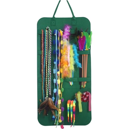 Katzenstab Spielzeug Aufbewahrung Hängetasche, Katzenstab Spielzeughalter, Katze Teasing Stick Aufbewahrungstasche Für Katzen, Aufbewahrungstasche Für Interaktives Katzenspielzeug, 80x40cm von Generisch