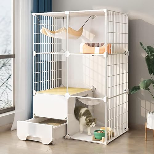 Katzentragetasche für den Innenbereich, Katzenkäfig mit Katzenklo Abnehmbares Metall Kleintiergehege DIY Design für Katzen und kleine Haustiere Katzentragetasche für den Innenbereich, Katzenkäfig mit Katzenklo Abnehmbares Metall Kleintiergehege DIY Design für Katzen und kleine Haustiere von Generisch